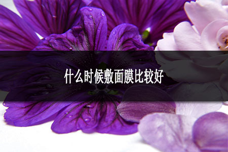 什么時(shí)候敷面膜比較好